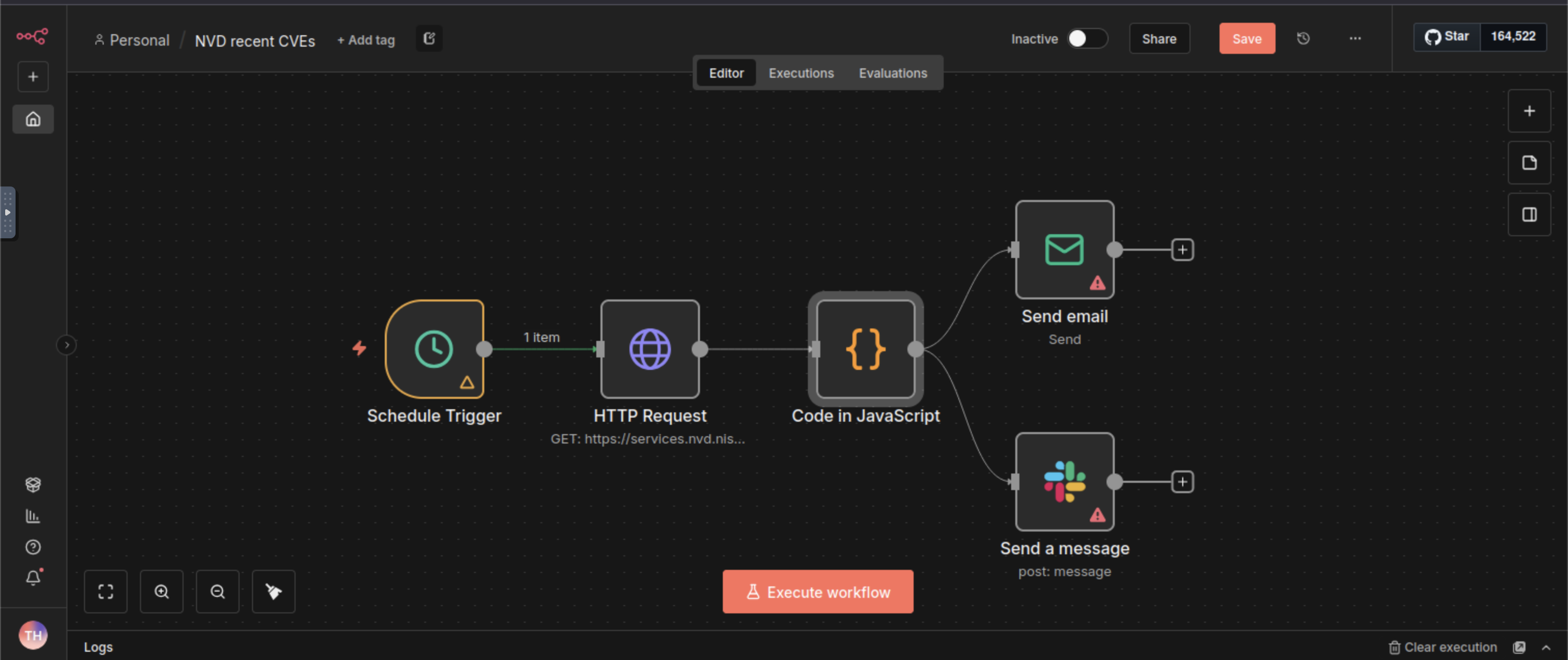 n8n example workflow