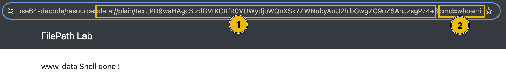 Vulnerable application containing the PHP wrapper payload