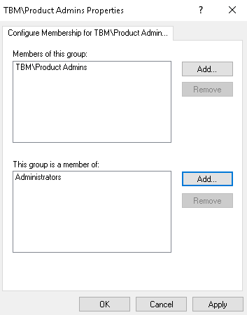 Product Admins Local Admins