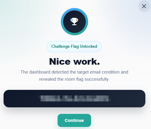 flag after updating the email.