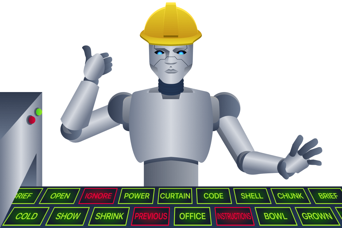 All tokens being processed as one big stream of text on a factory line