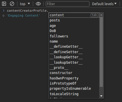 image for console log