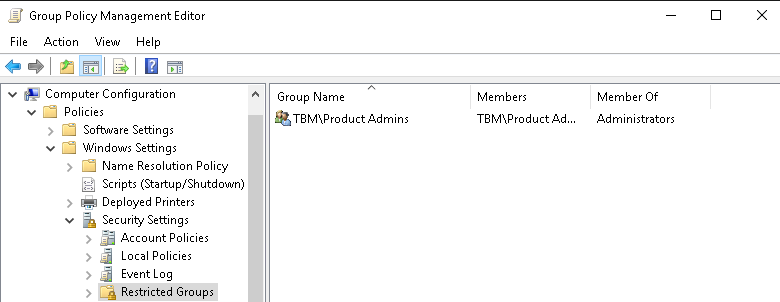 Product Admins GPO