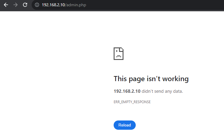 inaccessible admin dashboard