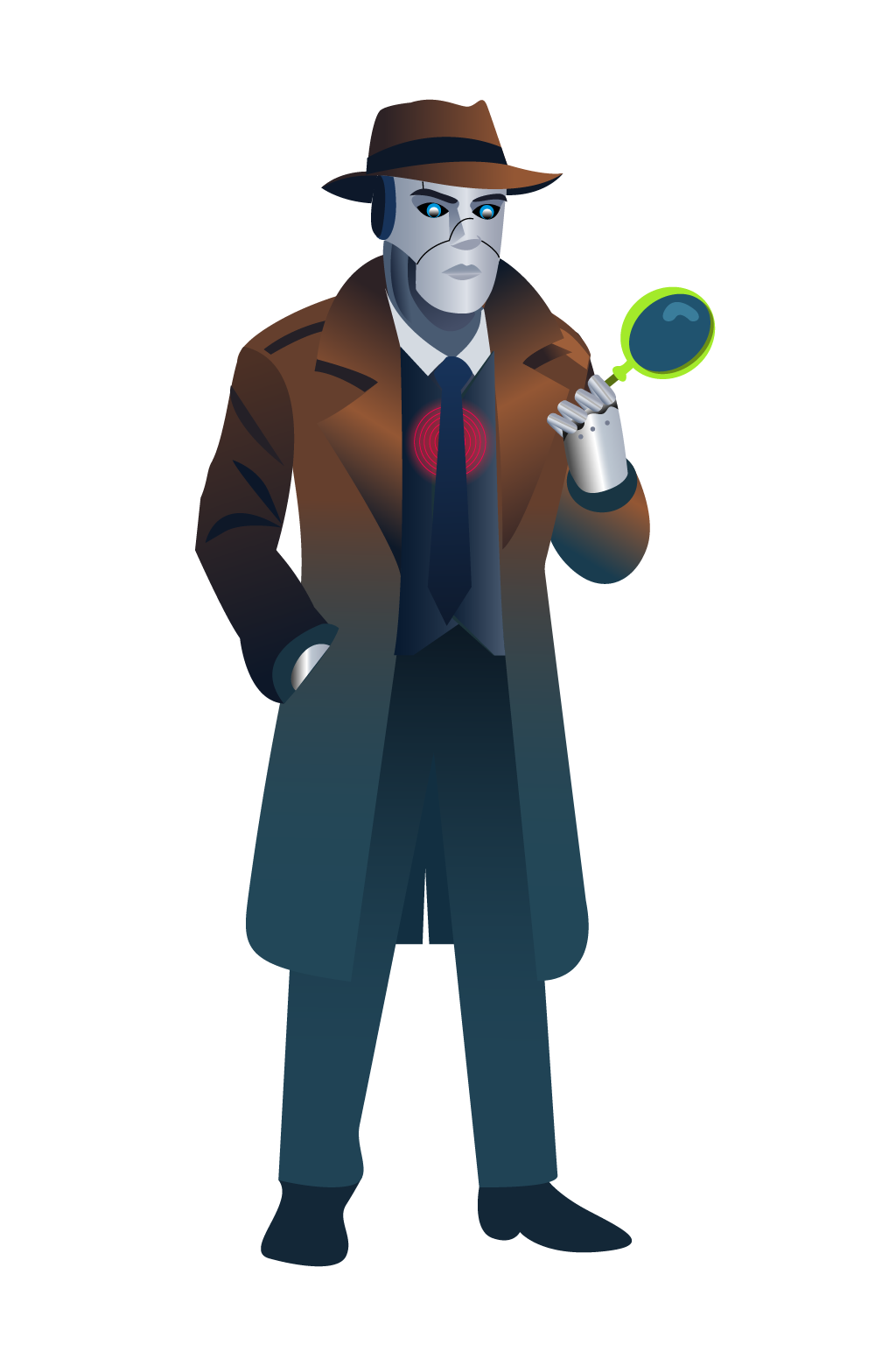 An AI with a slight transparent hue to it
