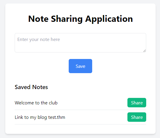notes-sharing app in PHP