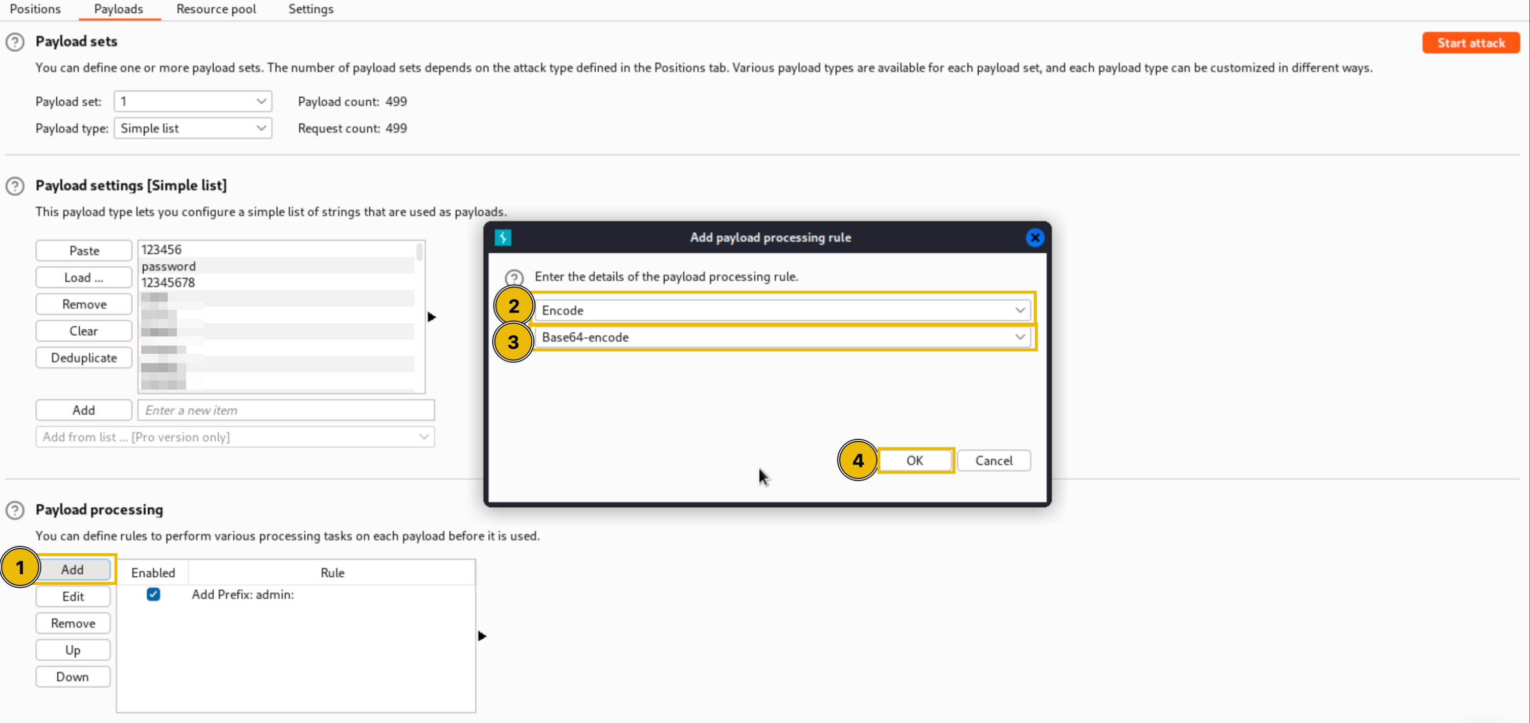 Second payload processing rule