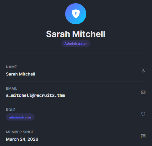 Sarah Mitchell profile information.