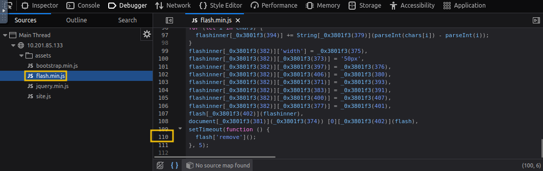 adding debug point in the JS file.