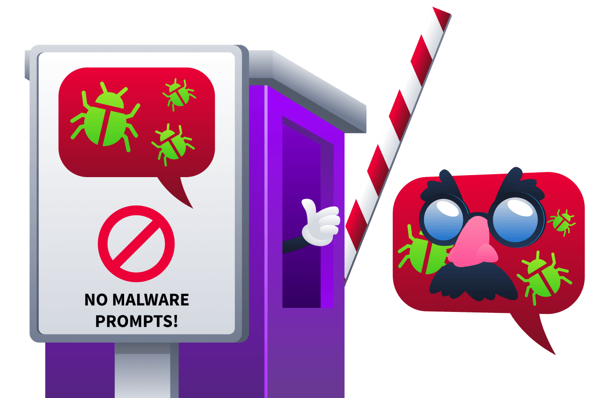 A malicious prompt which has been disguised getting authorised to pass through