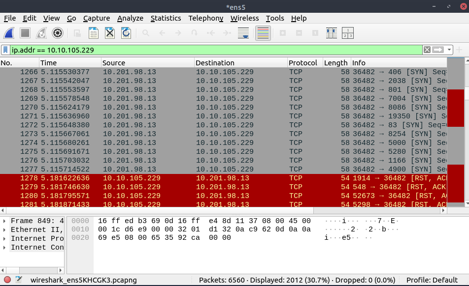 stealth scan using nmap.