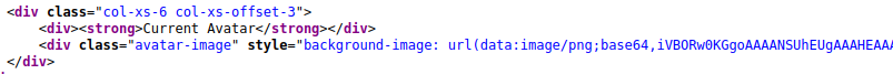 Base64-encoded avatar in page source