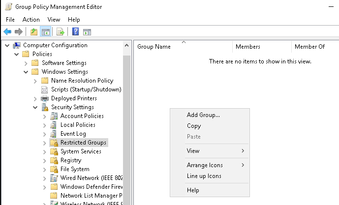 Restricted Groups