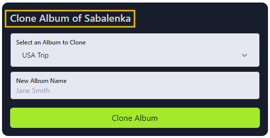 Clone album feature