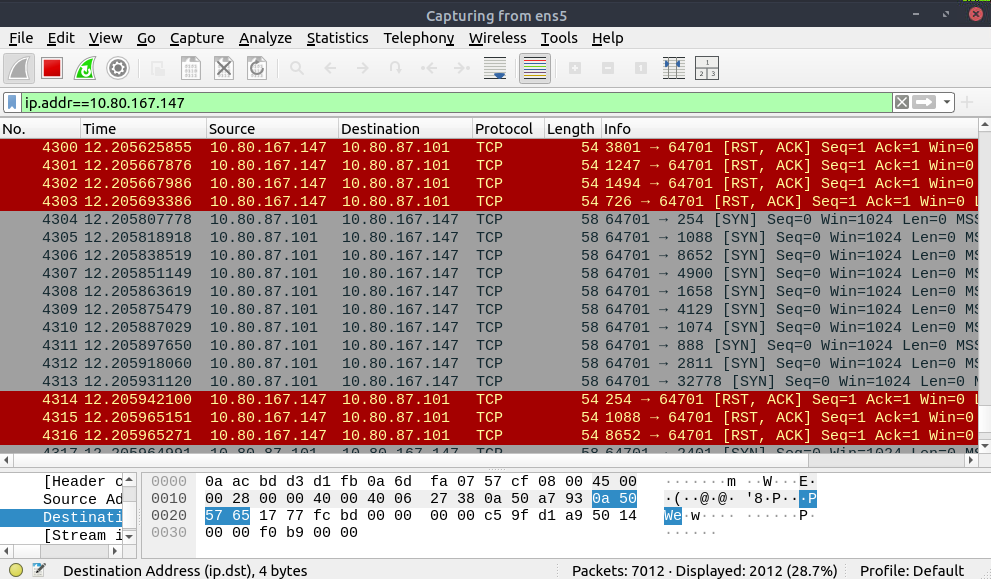 Nmap syn scan.