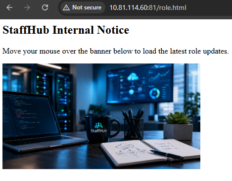 The vulnerable page created by the attacker.