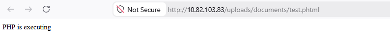 PHP file uploaded and executing on the server.