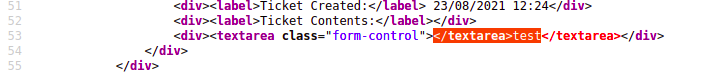 Successful escape in the HTML view-source.