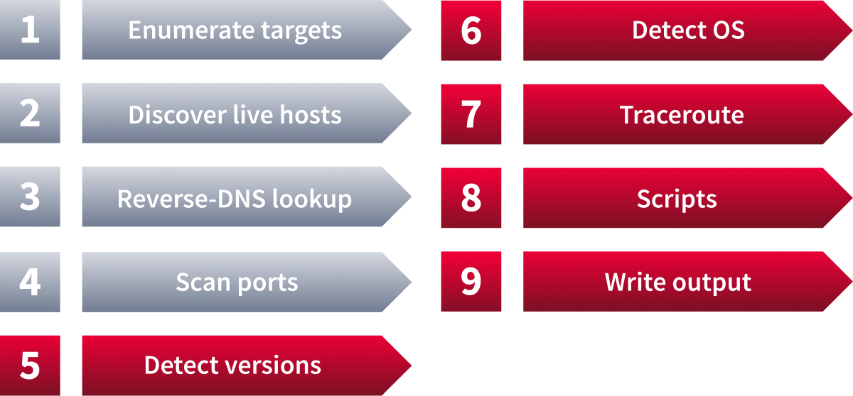 steps completed during learning of nmap module.