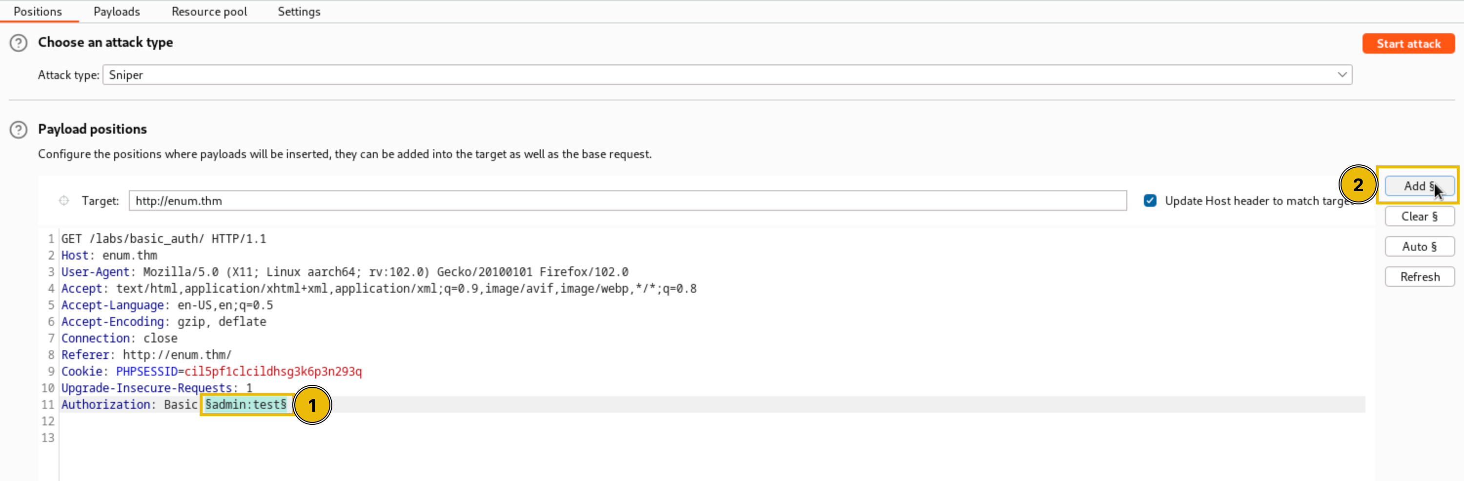 Highlighted text with a payload highlight