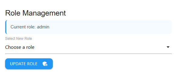 The settings page with the "Update Role" option.
