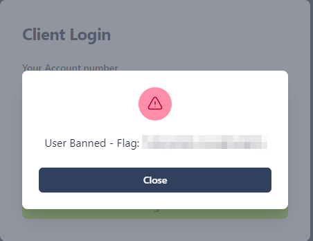 user banned message