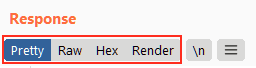 Four buttons above the response box