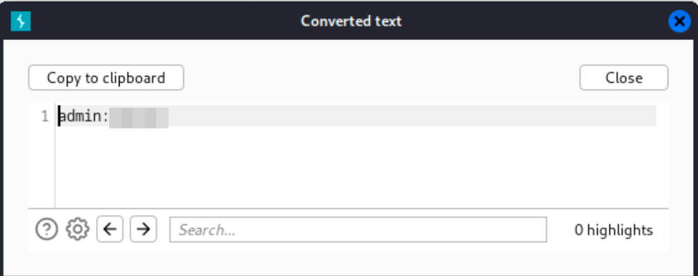 Decoded value of the base64 string