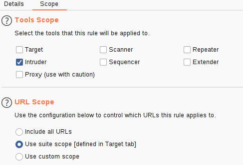 Change the URL scope