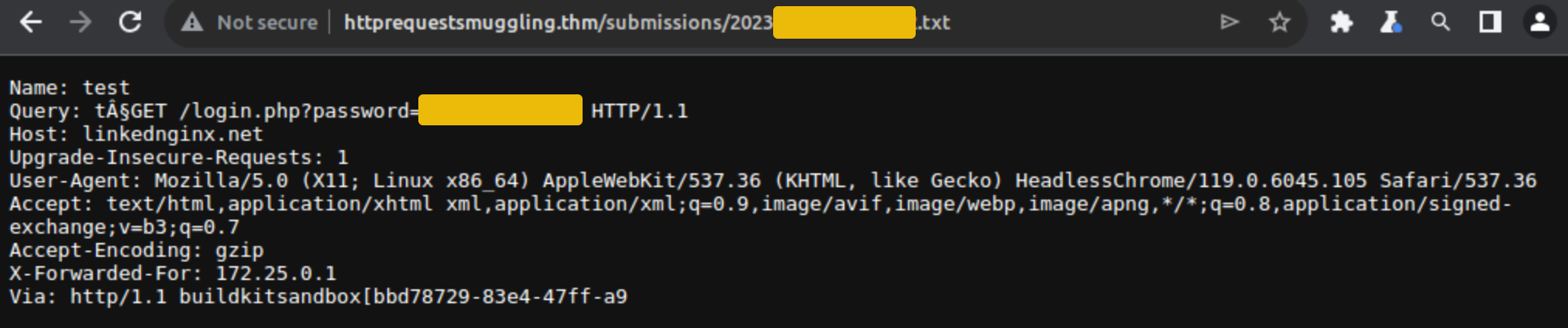 .txt file containing the captured request of the target user