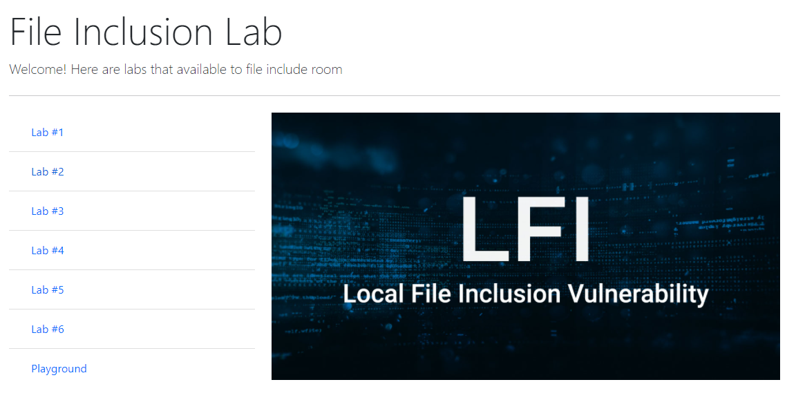Lab landing page