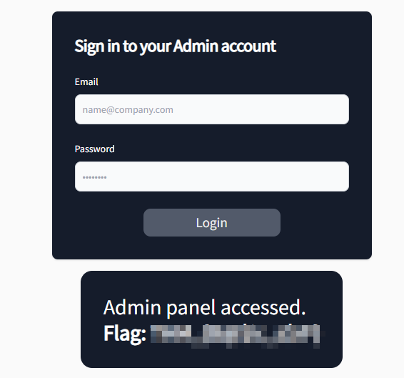 access to private admin panel