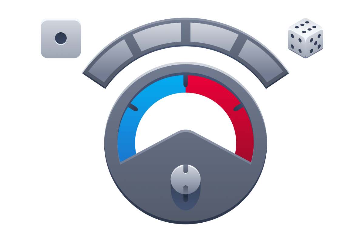 Randomness dial modelled after a temperature dial